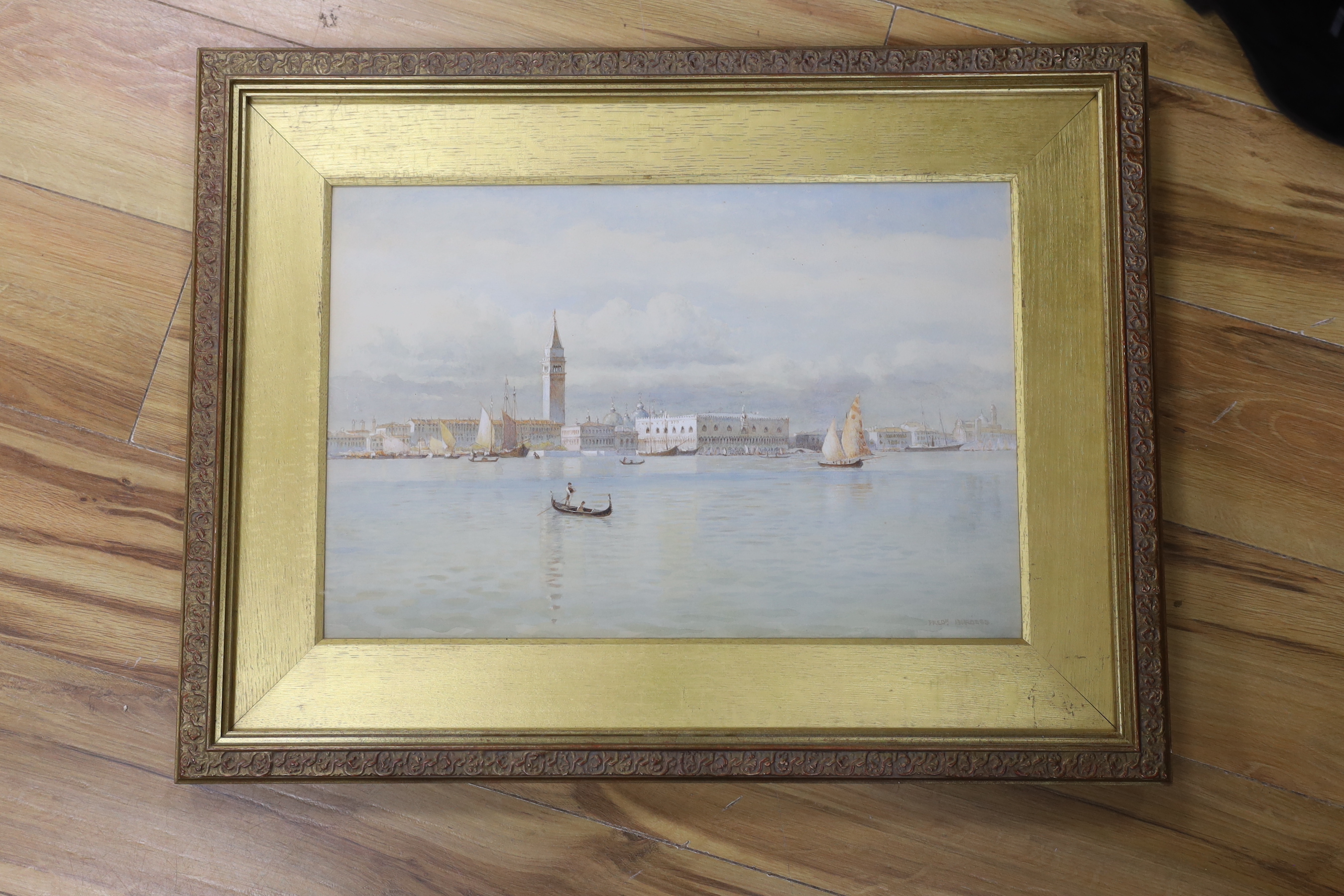 Frederick Burgess (fl.1882-1892), watercolour, 'The Campanile of St Mark's, Venice', signed, 32 x 48cm